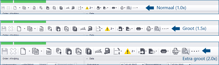 Grootte van de iconen aanpassen